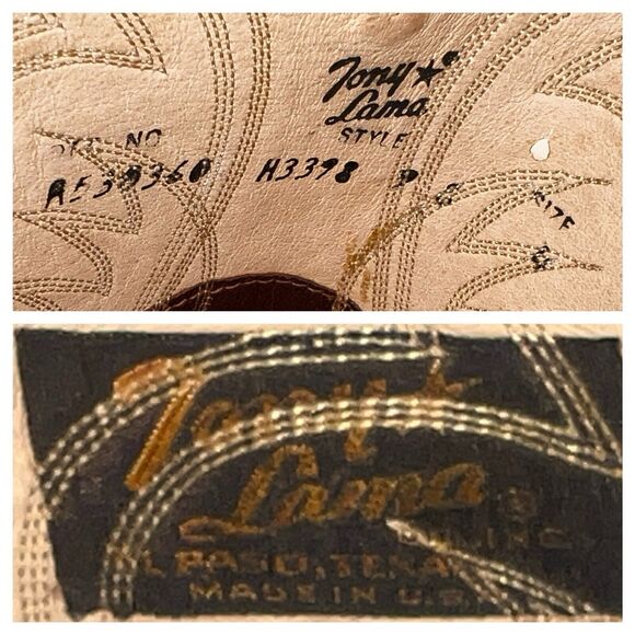 TONY LAMA GOLD LABEL COWBOY WESTERN LEATHER MENS BOOTS BROWN SIZE 9 B - Picture 10 of 10